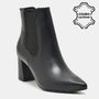 Bota Feminino Via Marte Couro Bico Fino Preto 