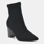 Bota Feminino Via Marte Knit Bico Fino Preto