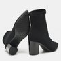 Bota Feminino Via Marte Knit Bico Fino Preto