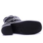 Bota Via Marte Salto Grosso Fivela Cano Curto Feminina Preto
