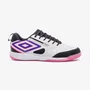 Chuteira Futsal Umbro Pro 5 Bump Branco Preto e Rosa 