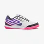 Chuteira Futsal Umbro Pro 5 Bump Club Branco e Pink