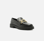 Mocassim Feminino Arezzo Couro Bridão Metálico Maxi Preto