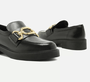 Mocassim Feminino Arezzo Couro Bridão Metálico Maxi Preto