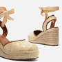 Sandália Feminina Arezzo Espadrille Bege Multicor
