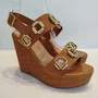 Sandália Feminina Debora Cholet Anabela Camel