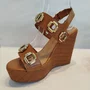 Sandália Feminina Debora Cholet Anabela Camel