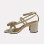 Sandália Feminina Debora Cholet Flor Areia