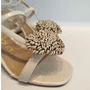 Sandália Feminina Debora Cholet Flor Areia