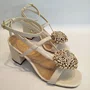 Sandália Feminina Debora Cholet Flor Areia