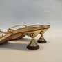Sandália Feminina Debora Cholet Salto Taça Dourado