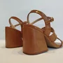 Sandalia Feminina Debora Cholet Tiras Camel
