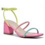 Sandália Feminina Via Marte Salto Bloco Multicolor