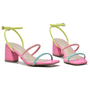 Sandália Feminina Via Marte Salto Bloco Multicolor