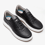 Sapatenis Masculino Democrata Drake Pulse Couro Preto Branco
