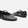 Sapatilha Feminina Arezzo Couro Tachas Preto