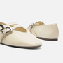 Sapatilha Feminina Arezzo Couro Fivela Off White