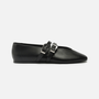 Sapatilha Feminina Arezzo Couro Fivela Preto
