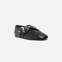 Sapatilha Feminina Arezzo Couro Fivela Preto