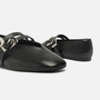 Sapatilha Feminina Arezzo Couro Fivela Preto