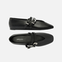 Sapatilha Feminina Arezzo Couro Fivela Preto