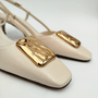Sapato Feminino Arezzo Slingback Off White