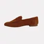 Sapato Feminino Loafer Lizi e Lizi Camurça Caramelo