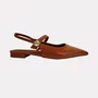 Sapato Feminino Via Marte Slingback Verniz Caramelo