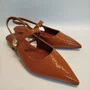 Sapato Feminino Via Marte Slingback Verniz Caramelo