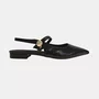 Sapato Feminino Via Marte Slingback Verniz Preto