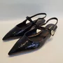 Sapato Feminino Via Marte Slingback Verniz Preto