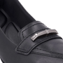 Sapato Scarpin Feminino Usaflex Couro Salto Bloco Casual Preto