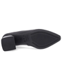 Sapato Scarpin Feminino Usaflex Couro Salto Bloco Casual Preto