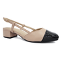 Sapato Via Marte Scarpin Slingback Preto/Creme