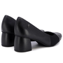 Scarpin Feminino Usaflex Couro Salto Bloco Preto
