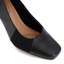 Scarpin Feminino Usaflex Couro Salto Bloco Preto