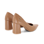 Scarpin Feminino Usaflex Salto Bloco Caramelo Camel