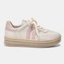 Tênis Feminino Via Marte Flatform Linho Rosa
