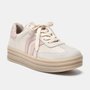 Tênis Feminino Via Marte Flatform Linho Rosa