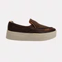 Tênis Slip On Feminino Lizi e Lizi Couro Marrom